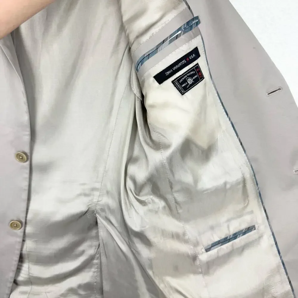 John Varvatos Star USA Loft Trim Fit Sport‎ Coat Double Button Beige Size 40R